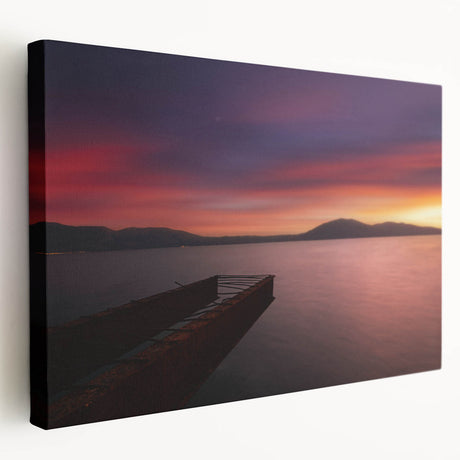 Large art print of an Albanian landscape on stretched canvas, featuring muted earth tones, ideal for kitchen wall art.
