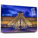 Acrylic print of Paris scenery with muted earth tones, ideal for dining room decor.