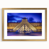 Abstract art print of Paris scenery in gold frame, using muted earth tones, ideal for dining room decor.