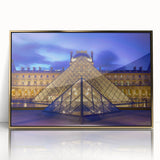 Art deco poster of Paris scenery in acrylic, framed in gold, featuring pastel shades, ideal for nursery wall art.