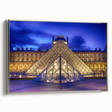 Landscape art painting of Paris with colorful buildings, framed in silver, suitable for living room decor.