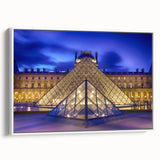 Vintage poster art of Parisian scene in vibrant colors on extra-large framed canvas, ideal for living room decor.
