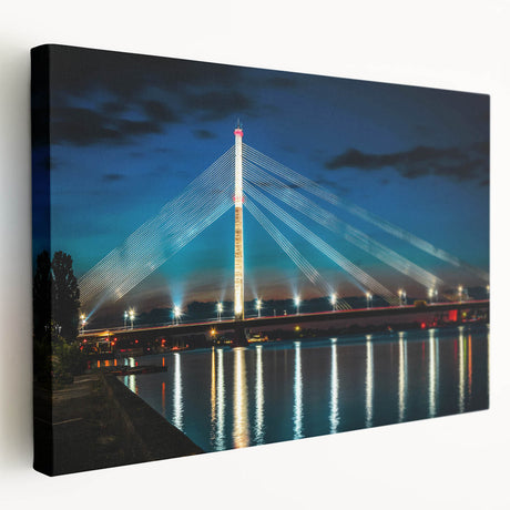 Scenic view of a European landscape in Latvia on a large stretched canvas, ideal for kitchen wall art.