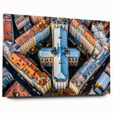 Large abstract wall art depicting a Lithuanian landscape in muted earth tones on acrylic glass.