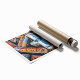 Extra large rolled print of a floral scene in Lithuania, with muted earth tones, ideal for classy bathroom wall art.