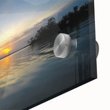 Large abstract wall art depicting a Yucatan scenery in muted earth tones on acrylic glass, suitable for dining room ambiance.