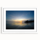 Abstract art print of Yucatan scenery in muted earth tones on a white framed canvas, ideal for dining room decor.