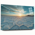 Acrylic print of a large abstract depiction of the Bolivian landscape in earth tones, ideal for bedroom or dining room decor.