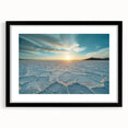 Extra large framed abstract art print featuring a colorful, textured depiction of a Bolivian landscape.