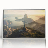 Acrylic print of a stylized Brazilian landscape in art deco style, featuring soft pastel shades.