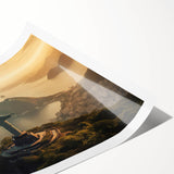 Extra large wall art featuring line art flowers in soft pastel shades on rolled canvas, ideal for large living room decor.