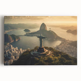Black and white photo of Rio de Janeiro on large stretched canvas, ideal for kitchen wall art.