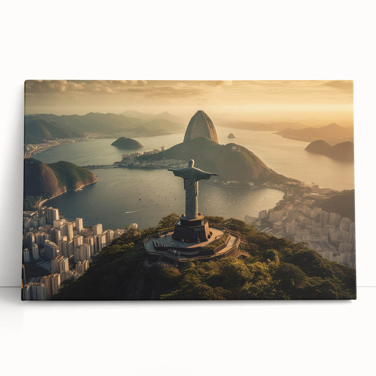Large black and white stretched canvas featuring a scenic view of a Brazilian landscape.