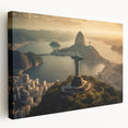 Large canvas print of a Brazilian landscape in vibrant green and blue tones, ideal for kitchen wall art.