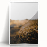 Art deco poster of autumn leaves in orange and brown hues, acrylic print, ideal for modern nursery wall decor.