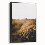 Black and white vintage poster art of a fall landscape on framed canvas, ideal for bedroom wall decor.