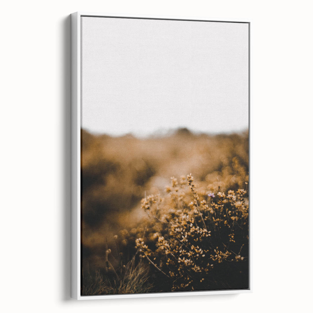 Vintage poster art of autumn trees in vibrant colors on a large framed canvas, ideal for living room decor.