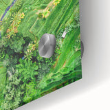 Large abstract wall art in pastel shades on acrylic glass, featuring mid-century modernist design.