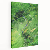 Spring-themed abstract art on stretched canvas featuring soft green and pink tones, suitable for kitchen wall art.