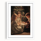 Abstract art print featuring swirling blue and white patterns on a framed canvas, suitable for bedroom or dining room decor.