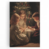 Winter-themed black and white abstract art on stretched canvas, ideal for kitchen wall art.