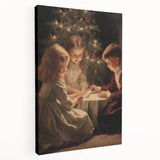 Winter landscape on large stretched canvas, featuring muted blue and white tones, suitable for kitchen wall art.