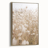 Framed canvas featuring a vintage landscape painting with subdued earth tones, ideal for bedroom wall art.