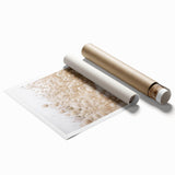 Extra large rolled canvas featuring a floral art design in pastel shades.