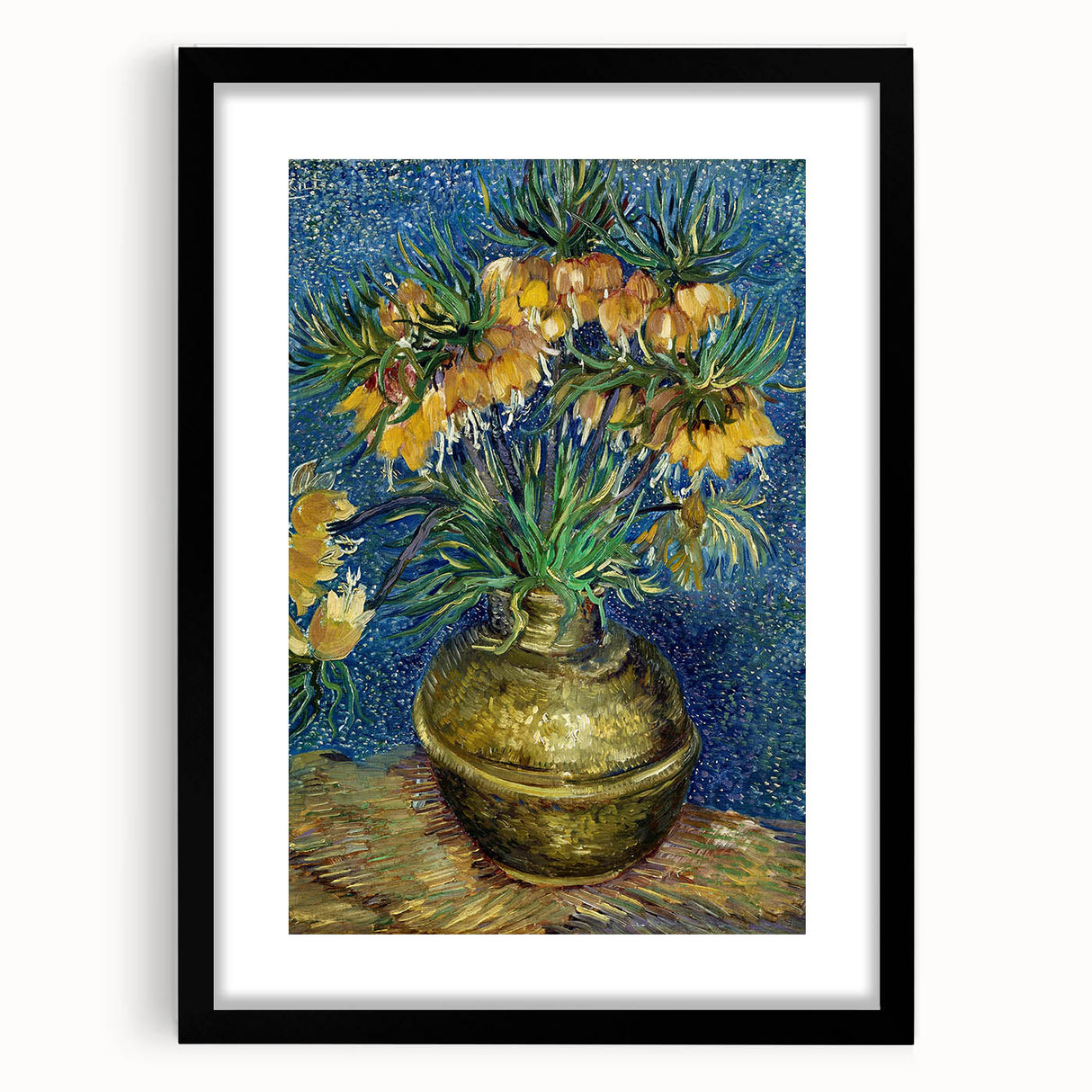 Extra large framed abstract art print featuring a colorful, textured depiction of swirling patterns.