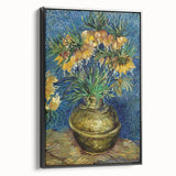 Black and white landscape painting of trees on a framed canvas, with a vintage poster art style.