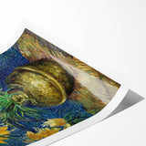 Extra large rolled print featuring line art flowers in subtle hues, ideal for large living room wall art.