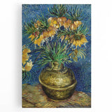 Black and white print of Van Gogh's 'Starry Night' on a large stretched canvas.