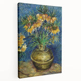 Vincent van Gogh-inspired stretched canvas showcasing a swirl pattern in vibrant blues and yellows.