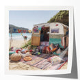 Extra large floral art print on glossy canvas, featuring vibrant, multicolored blooms.