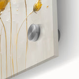 Golden Bloom Minimalist - Modern Living Room Canvas Wall Art