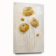 Golden Bloom Minimalist - Modern Living Room Canvas Wall Art