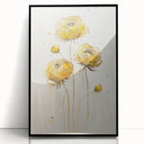 Golden Bloom Minimalist - Modern Living Room Canvas Wall Art