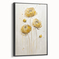 Golden Bloom Minimalist - Modern Living Room Canvas Wall Art