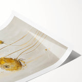 Golden Bloom Minimalist - Modern Living Room Canvas Wall Art