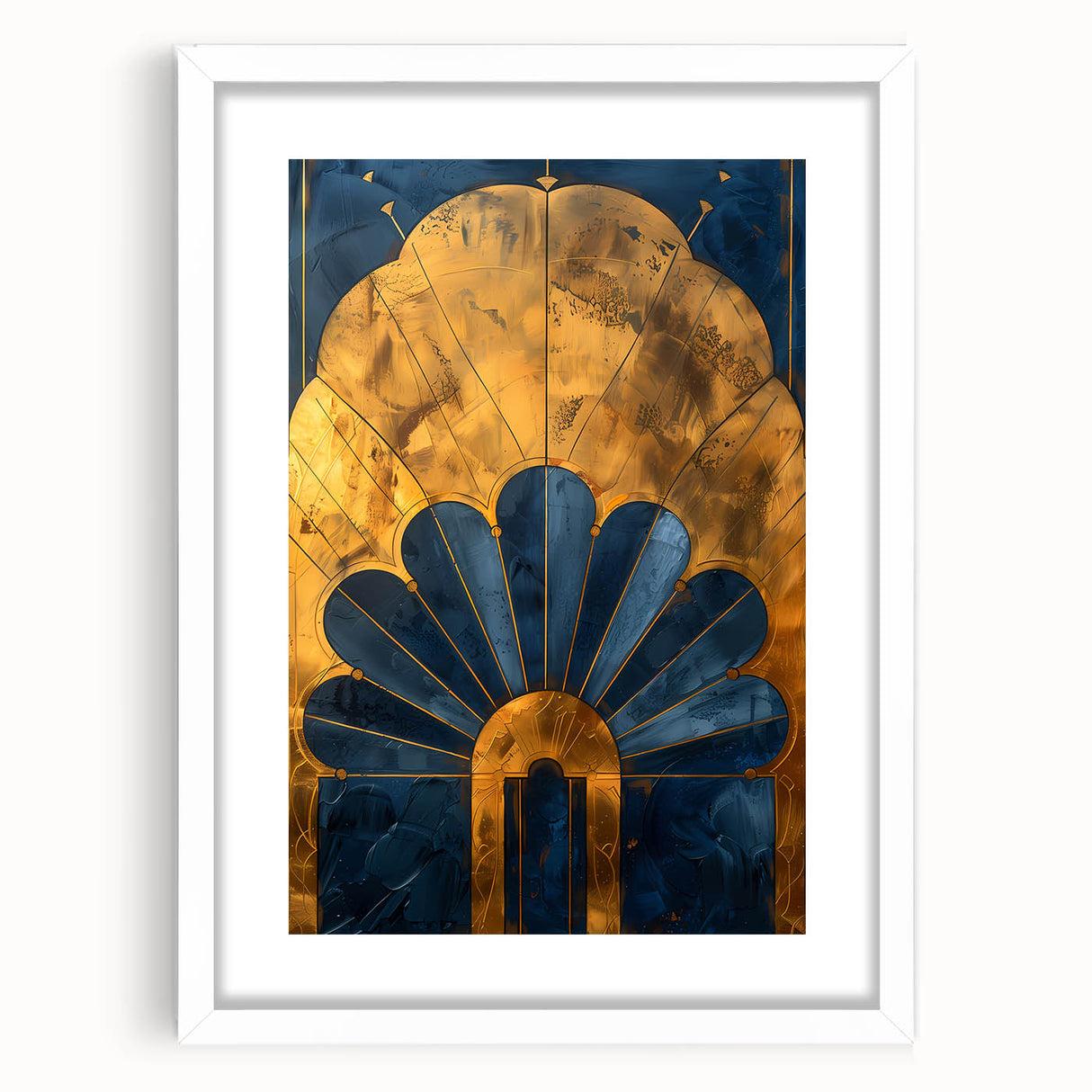 Abstract minimalist wall art featuring a white frame and mat, showcasing a modern design that enhances contemporary interior decor. Perfect for stylish home aesthetics.