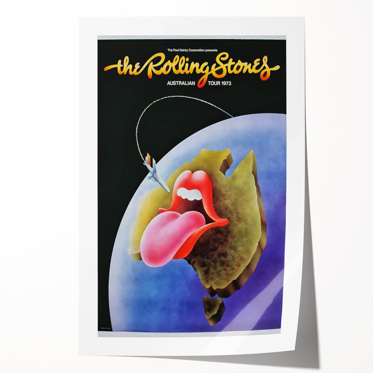 Rolling Stones Australian Tour 1973 Retro Poster Art