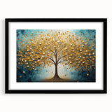Golden Tree Modern Wall Art – Large Canvas & Framed Living Room Art