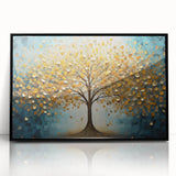 Golden Tree Modern Wall Art – Large Canvas & Framed Living Room Art