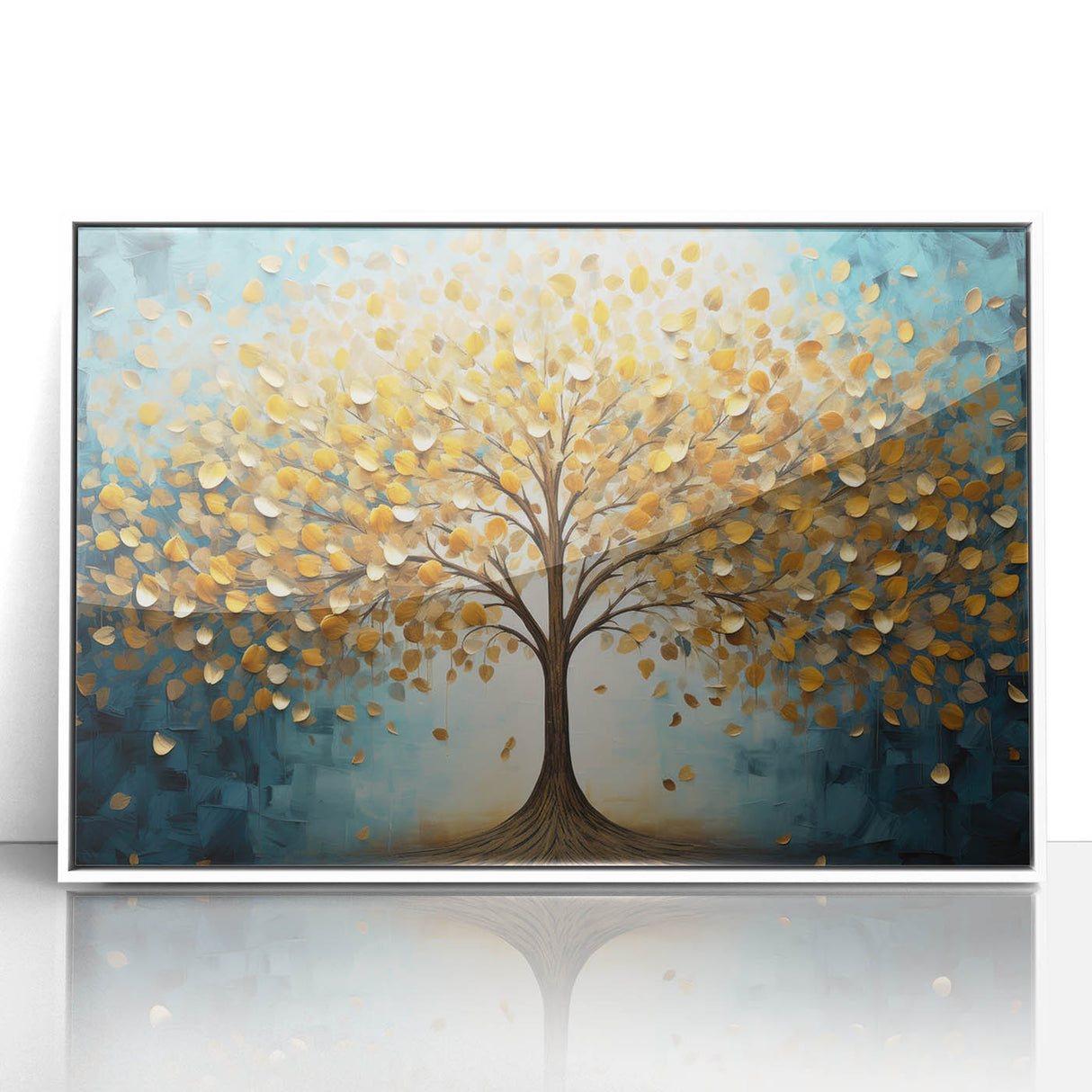 Golden Tree Modern Wall Art – Large Canvas & Framed Living Room Art