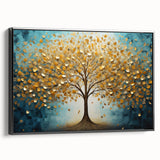Golden Tree Modern Wall Art – Large Canvas & Framed Living Room Art