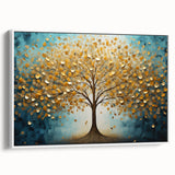 Golden Tree Modern Wall Art – Large Canvas & Framed Living Room Art