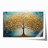 Golden Tree Modern Wall Art – Large Canvas & Framed Living Room Art