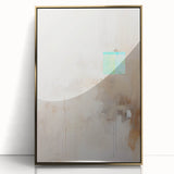 Framed abstract minimalist wall art featuring a gold acrylic design, showcasing elegant lines and shapes against a neutral background, ideal for modern decor.