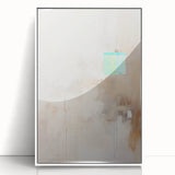 Framed abstract minimalist wall art in white acrylic, showcasing a modern design with subtle textures and clean lines, perfect for contemporary home decor.