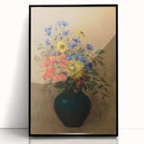 Vintage Floral Wall Art - Wildflower Bouquet in Warm, Earthy Tones